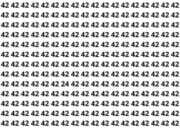 Só quem tem atenção afiada encontra o número 24 escondido entre vários 42