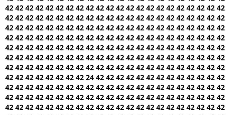 Só quem tem atenção afiada encontra o número 24 escondido entre vários 42