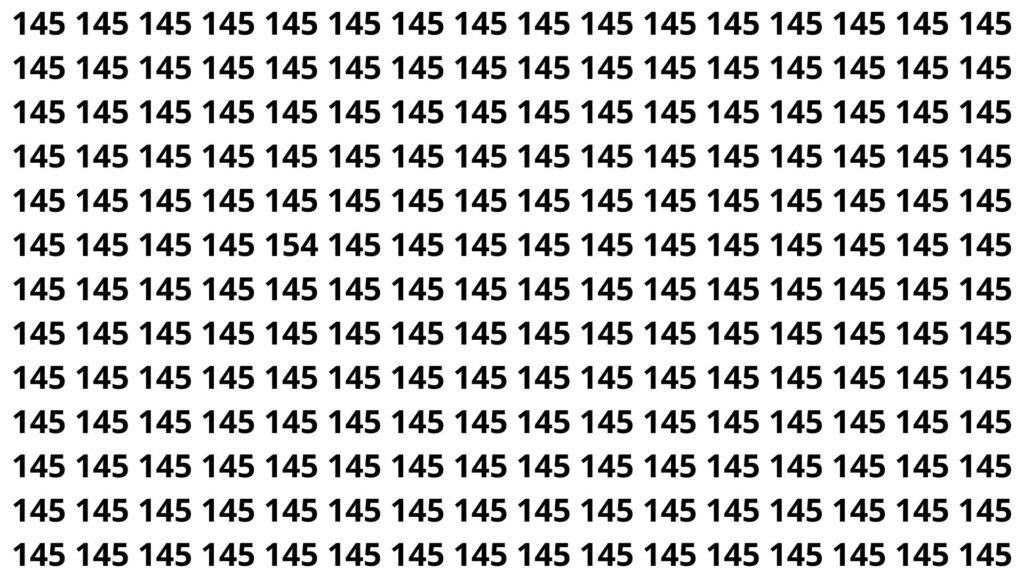 encontre o número 154 entre vários 145