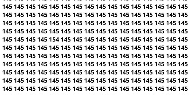 encontre o número 154 entre vários 145