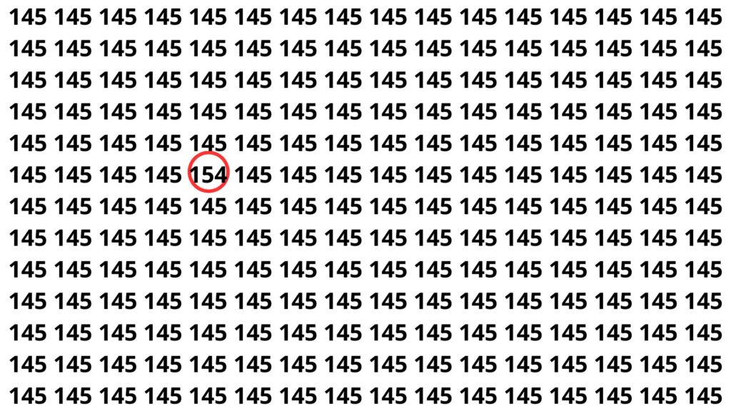 encontre o número 154 entre vários 145