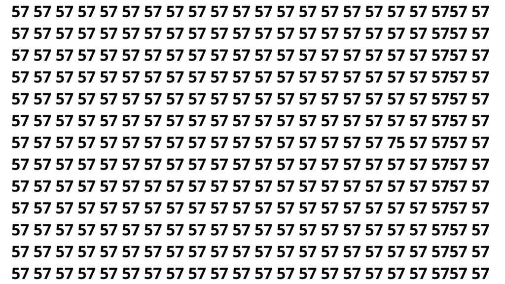 Encontre o número 75 entre vários 57