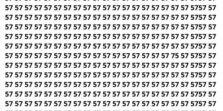 Encontre o número 75 entre vários 57