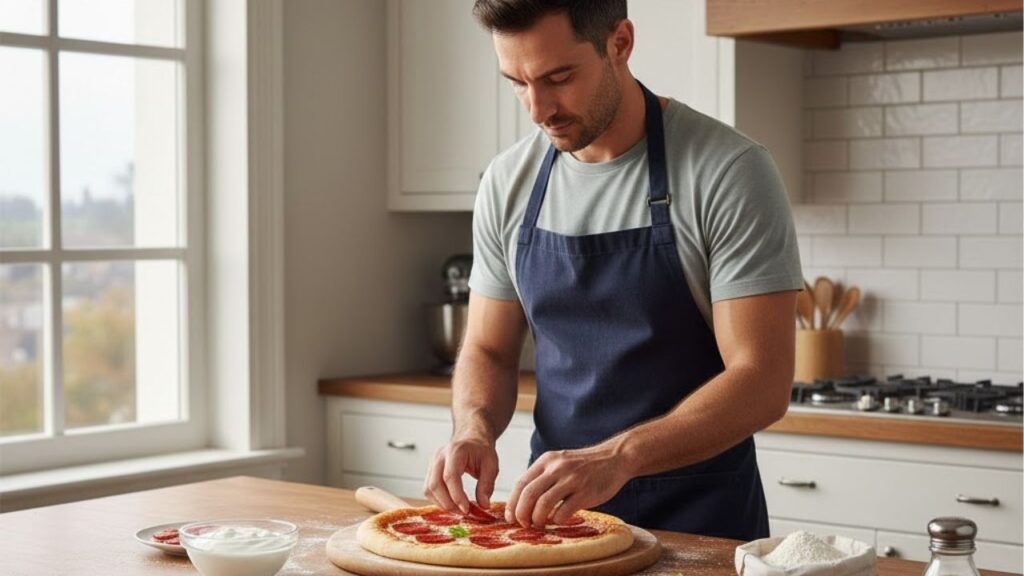 Pizza caseira com apenas 2 ingredientes, fica pronta em poucos minutos e combina com diversos sabores de recheio