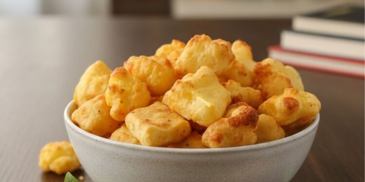 Nem fritura, nem forno, biscoito de tapioca com queijo crocante, delicioso e saudável, pronto em poucos minutos na airfryer