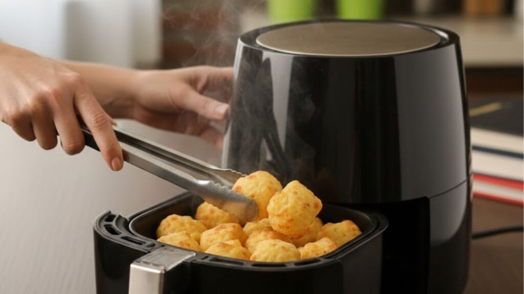 Nem fritura, nem forno, biscoito de tapioca com queijo crocante, delicioso e saudável, pronto em poucos minutos na airfryer 