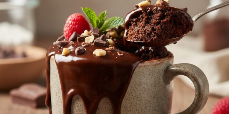 Este bolo de chocolate de caneca é a salvação para aqueles dias que você precisa de um docinho e fica pronto em 1 minuto