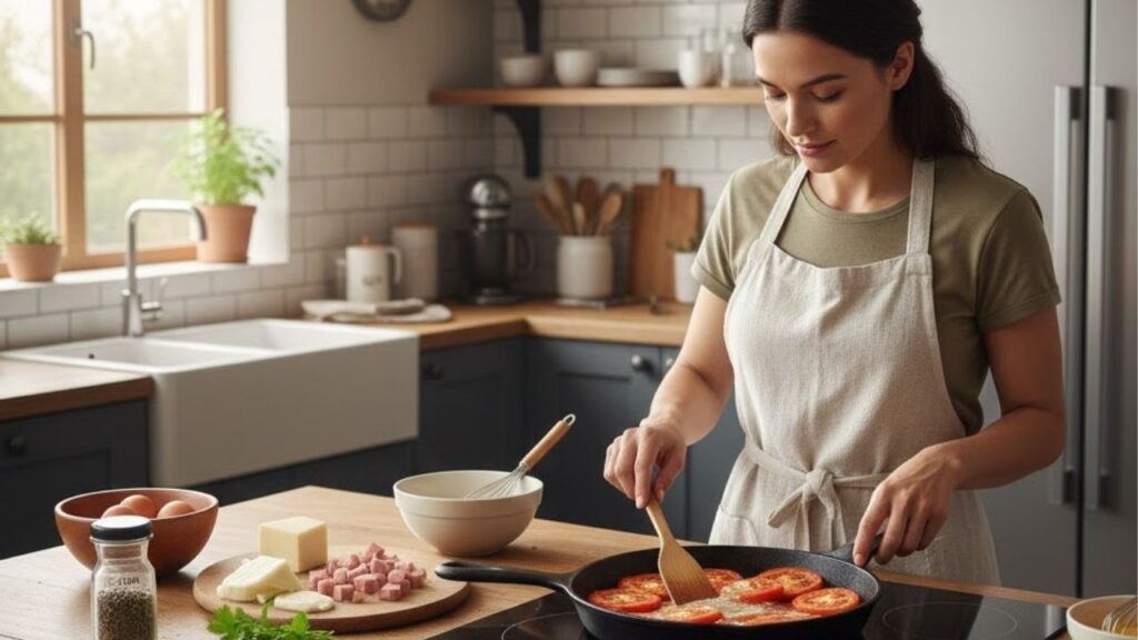 Coloquei ovos nos tomates e me surpreendi com o resultado da receita, ficou pronta em poucos minutos e salvou o meu jantar