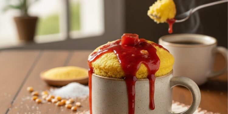 Esta receita de vó pode ser feita em menos de 5 minutos no micro-ondas, é o delicioso bolo de fubá com cobertura de goiabada