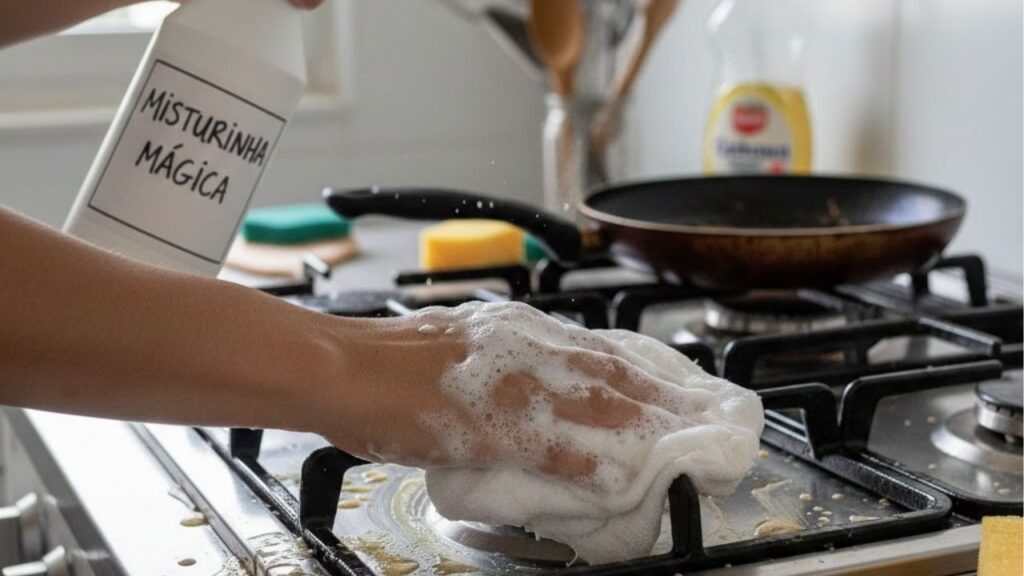 Você precisará de apenas 3 ingredientes que tem em casa para fazer essa misturinha e terá o fogão brilhando como novo sem esfregar