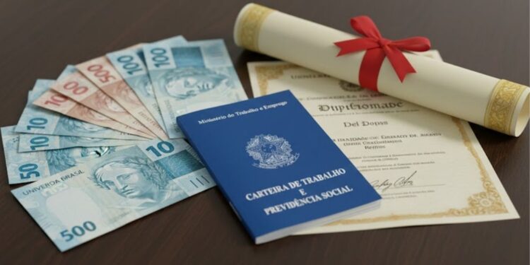 Profissionais graduados passam por desvalorização salarial no Brasil, onde 11% recebem até um salário mínimo no valor de R$ 1.621