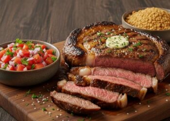 Nem churrasqueira, nem forno, aprenda a fazer o melhor e mais suculento contra filé assado na Air Fryer com vinagrete e farofa