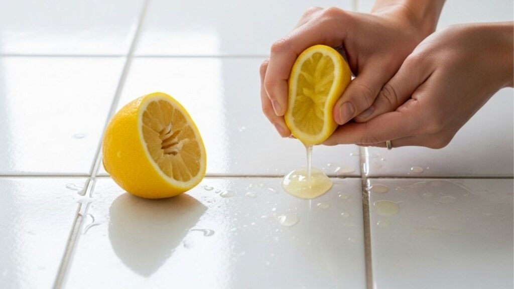 Limão, vinagre e bicarbonato são o segredo para remover o encardido do rejunte do azulejo, deixando o banheiro e a cozinha limpos como nunca