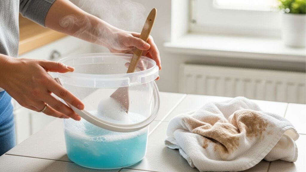 Misturinha mágica para tirar manchas de toalha de banho e recuperar o branco original em poucos minutos, sem endurecer as fibras