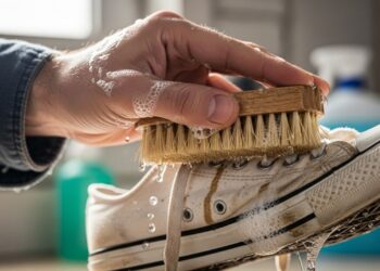Misturinha para limpar tênis encardido com 4 ingredientes que você tem em casa, deixando branco como se fosse novo