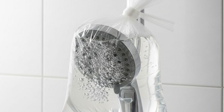 Como limpar o chuveiro entupido com uma sacola plástica e vinagre, truque de vó eficiente e prático que qualquer pessoa consegue fazer