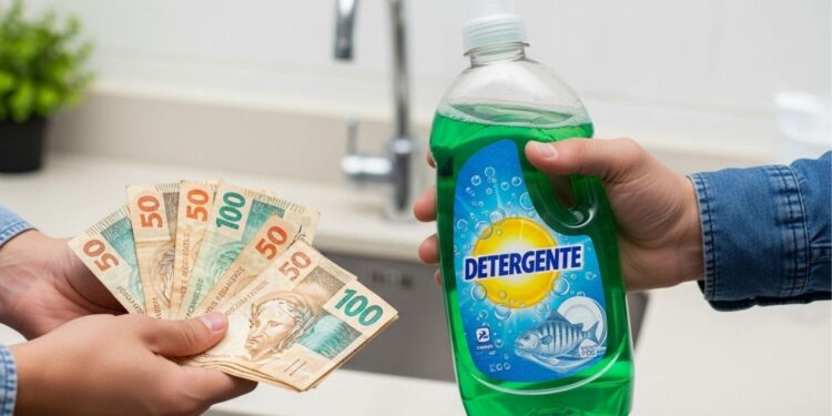 Como fazer o detergente render 3 vezes mais e economizar até R$ 130 por ano, evitando desperdício e pesando menos o seu bolso