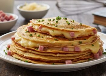 Nem pão, nem salgado, aprenda a fazer panqueca de queijo e presunto, a melhor opção para o seu café da manhã, saborosa, leve e fácil de preparar