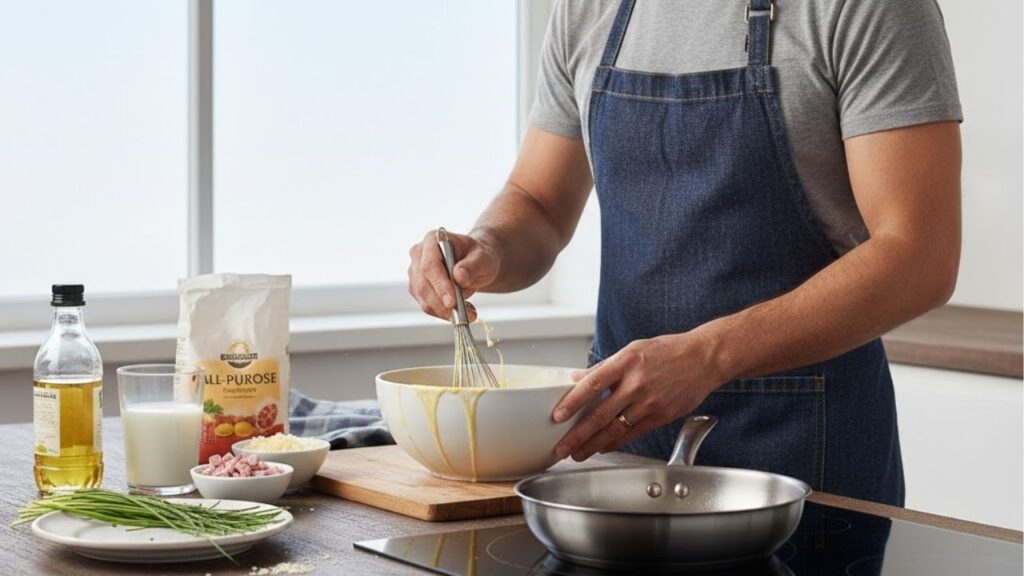 Nem pão, nem salgado, aprenda a fazer panqueca de queijo e presunto, a melhor opção para o seu café da manhã, saborosa, leve e fácil de preparar
