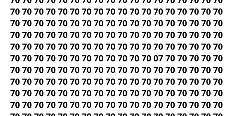 Encontre o número 07 entre vários números 70 em apenas 10 segundos neste desafio