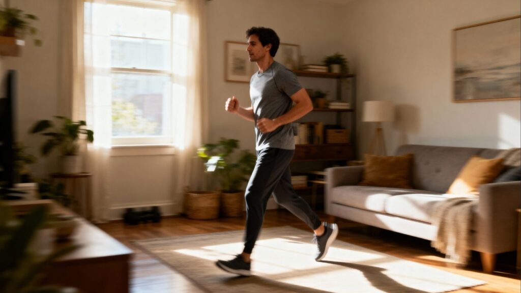 Fazer exercícios leves em casa é muito bom, mas só funciona se o treino durar pelo menos 25 minutos seguidos, cobrindo cerca de 2 quilômetros, sem pausas e com ritmo constante