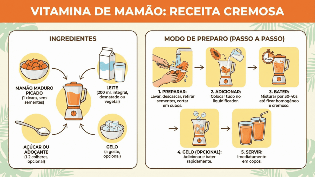 receita de vitamina de mamão