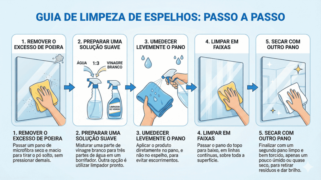 limpeza de espelhos