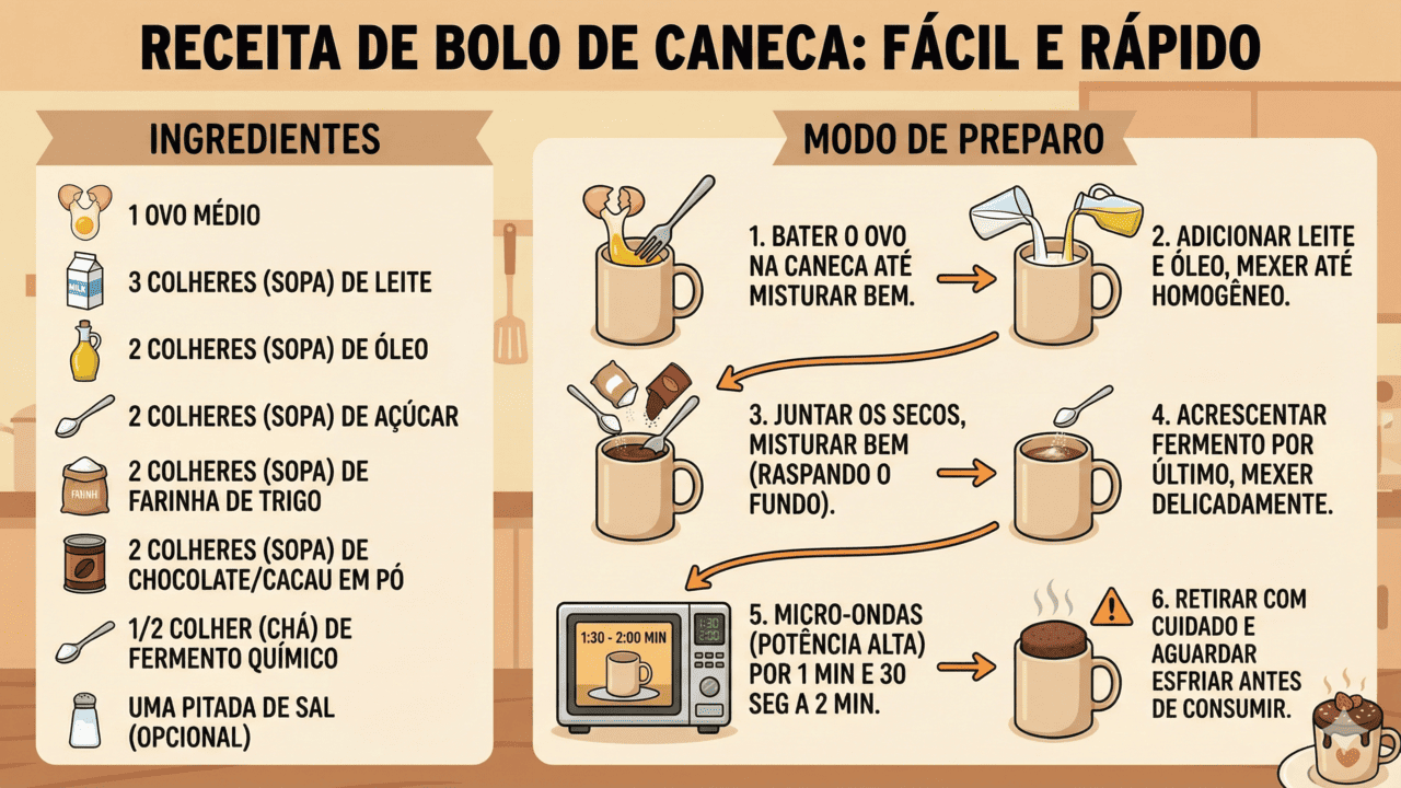 receita de bolo de caneca