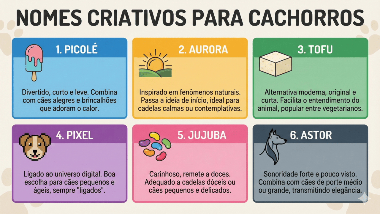 nome criativos para cachorros