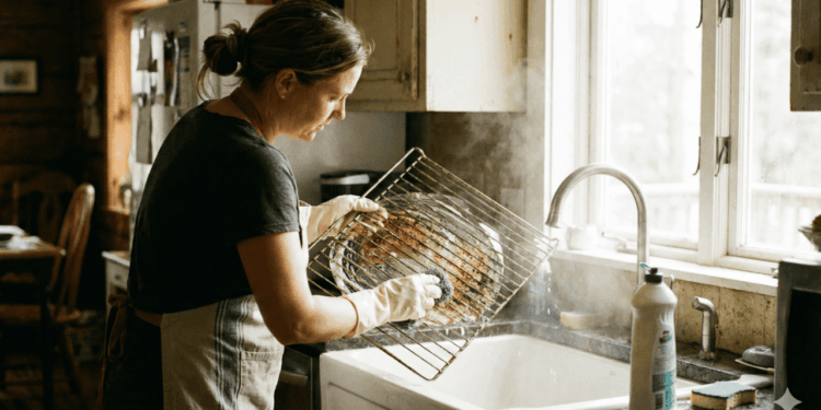 Sem desengordurante, nem detergente: o truque com vinagre branco para deixar as grades do forno impecáveis