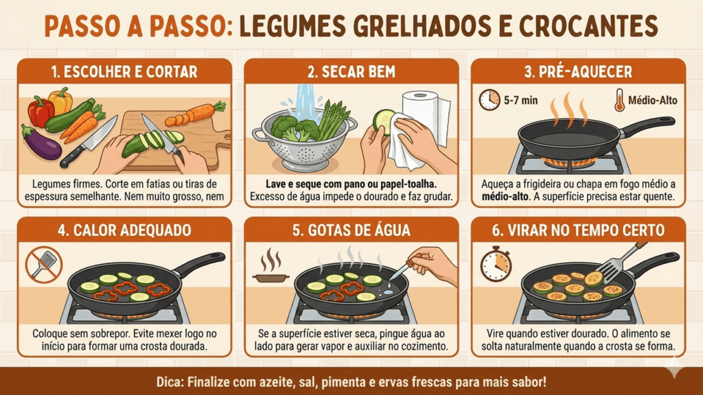 aprenda a grelhar vegetais corretamente