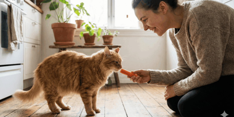 Como oferecer cenoura ao seu gato de forma segura e na frequência adequada