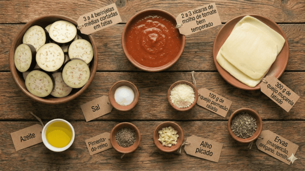 ingredientes lasanha de beringela
