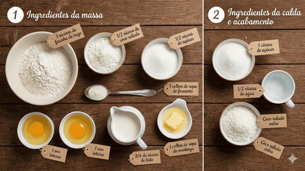 ingredientes para nhoque doce