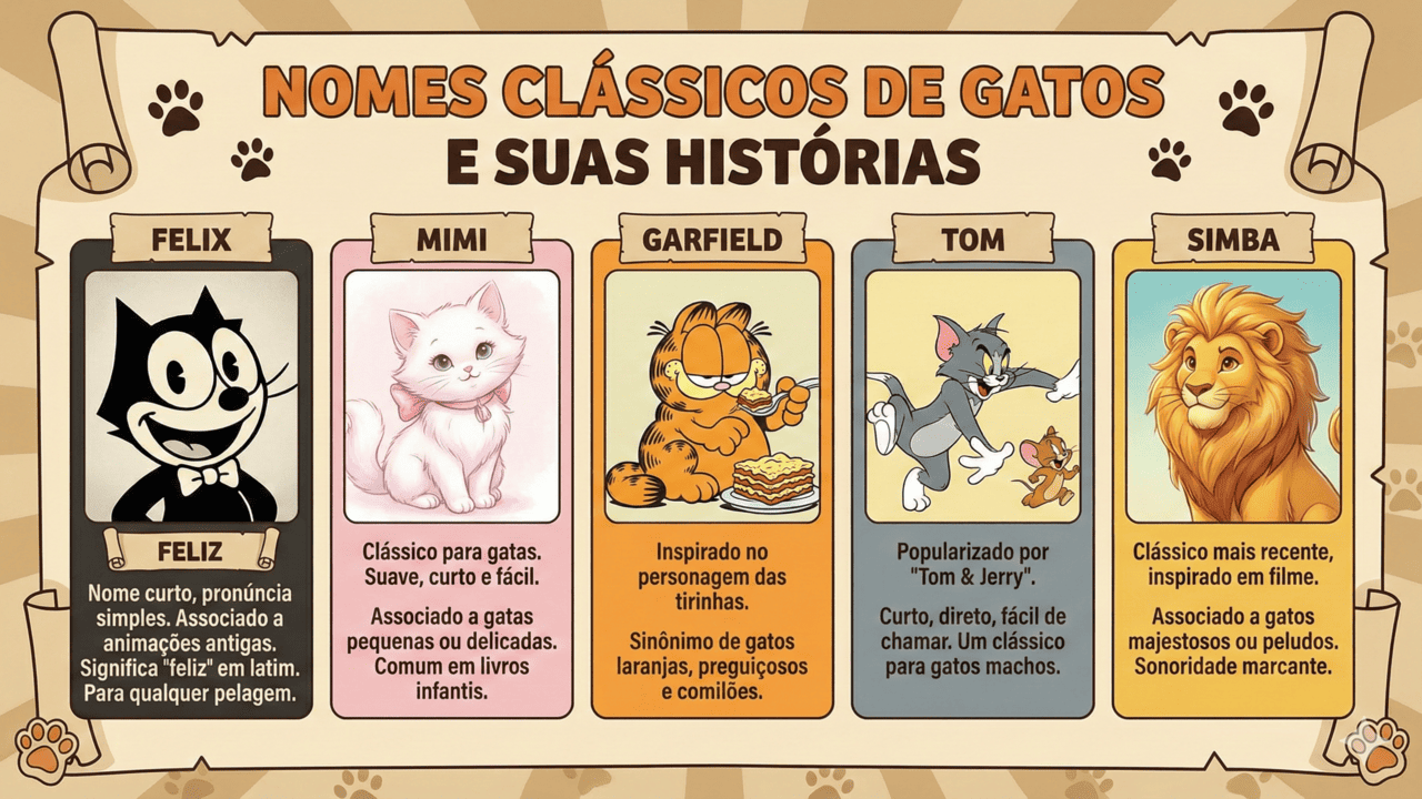 nome clássicos para gatos
