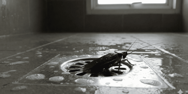 barata no ralo do banheiro