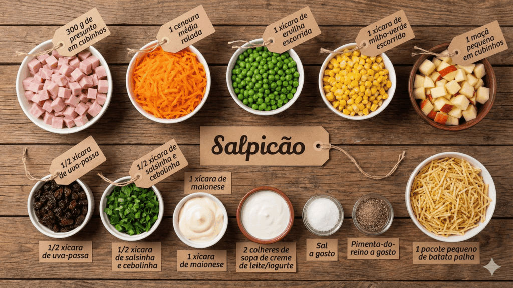 ingredientes salpicão de presunto
