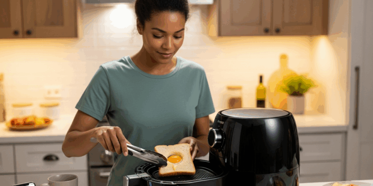 Sem tempo de manhã? Esse pão com ovo nutritivo na air fryer resolve o café em minutos