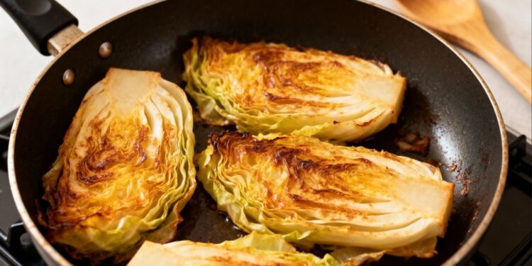 O repolho fica mais gostoso que bife: faço essa versão dourada na frigideira e virou meu almoço favorito