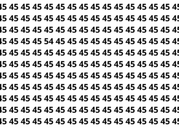 Encontre o número 54 entre vários números 45 em apenas 12 segundos neste desafio