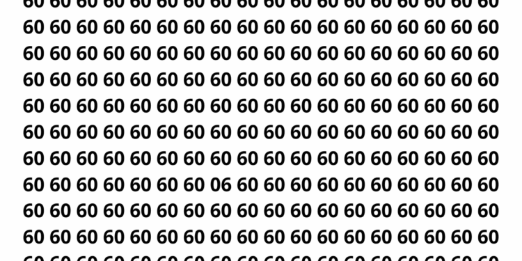 Encontre o número 06 entre vários números 60 em apenas 20 segundos neste desafio