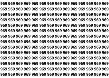 Encontre o número 696 entre vários números 969 em apenas 12 segundos neste desafio