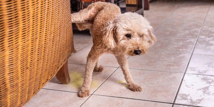 cachorro fazendo xixi dentro de casa