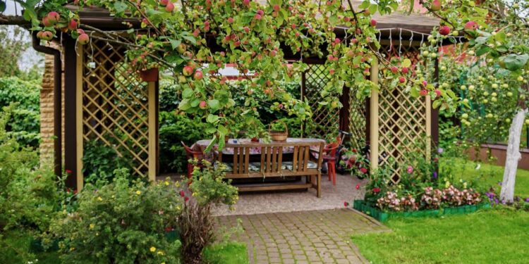 pergolado com flores