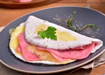 tapioca em frigideira com presunto