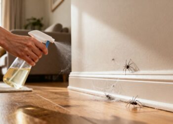 A maneira mais prática de afastar aranhas do rodapé é aplicar esse preparo natural uma vez por semana