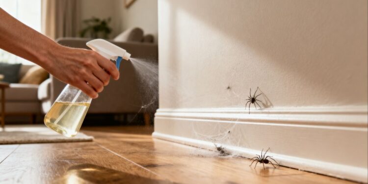 A maneira mais prática de afastar aranhas do rodapé é aplicar esse preparo natural uma vez por semana