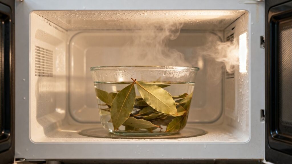 Coloque algumas folhas de louro no micro-ondas: para que serve e com que frequência deve ser feito