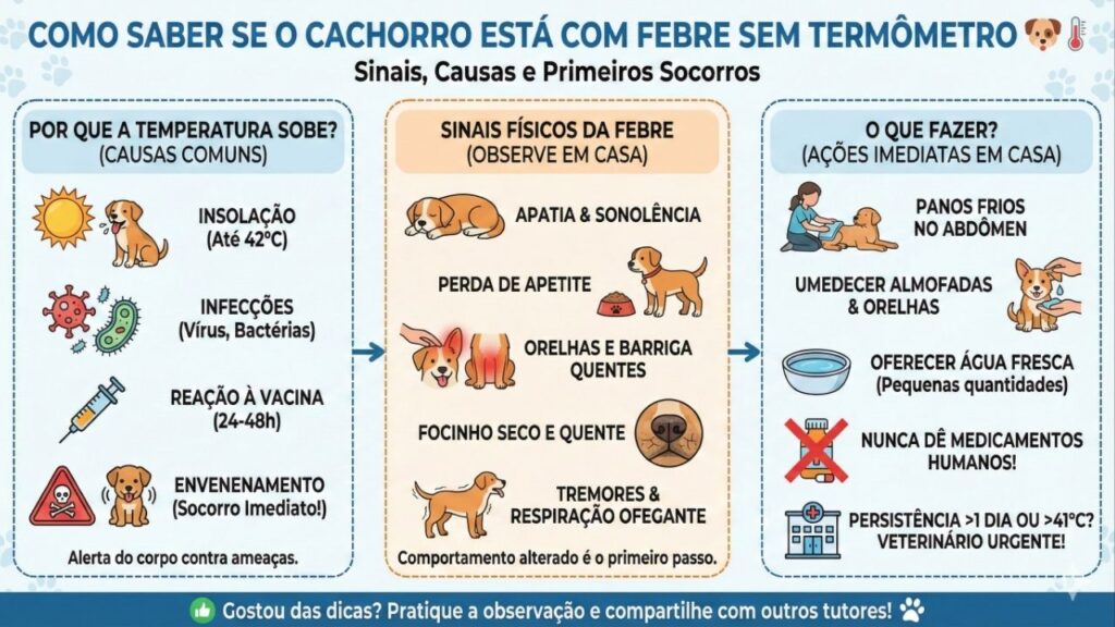 Como saber se o cachorro está com febre sem termômetro de forma rápida