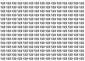 Você consegue achar o número diferente escondido entre vários 123 em 5 segundos